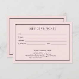Elegant Blush Pink Zakelijk Cadeaubon Logo