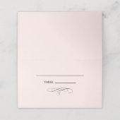 Elegant Blush Pink | Zwarte bruiloft Plaatskaartje (Buitenkant ongevouwen)
