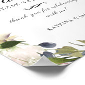 Elegant Blush Plum Floral Favor Wedding Sign Poster (Hoek)