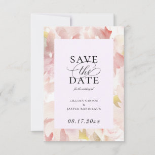 Elegant Blush Plum Floral Save the Date Aankondiging