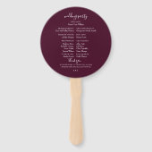 Elegant Blush Plum Floral Wedding Hand Fans Handwaaier (Achterkant)