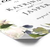 Elegant Blush Plum Floral Wedding Welkom Poster (Hoek)