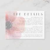 Elegant Blush Poppy Wedding Details Grey Enclosure Informatiekaartje (Voorkant)