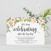 Elegant Blush Post Wedding Brunch Uitnodigingskaar Kaart (Staand voorkant)