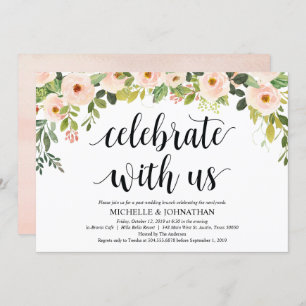 Elegant Blush Post Wedding Brunch Uitnodigingskaar Kaart