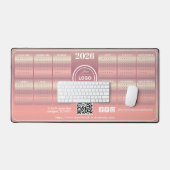 Elegant Blush Promotionele Business 2026 Kalender Bureaumat (Keyboard & Muis)