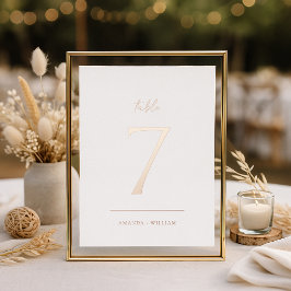 Elegant Blush Real Foil Table Number Card Folie Uitnodiging