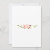 Elegant Blush Red Flowers Gold Girl Baptisme Kaart (Achterkant)