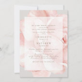 Elegant Blush Roos Beide Ouders Bruiloft Uitnodigi Kaart (Voorkant)