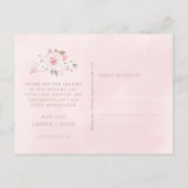 Elegant Blush Roos Bloemen Bruiloft Foto Dank u Briefkaart (Achterkant)