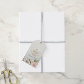 Elegant Blush Roos Bloemen Huwelijk Cadeaulabel (Met Touw)