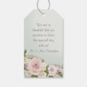 Elegant Blush Roos Bloemen Huwelijk Cadeaulabel (Achterkant)