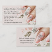 Elegant Blush Roos Crystal Manicure Nail Salon Visitekaartje (Voorkant / Achterkant)