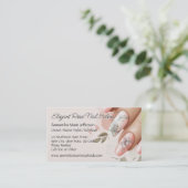Elegant Blush Roos Crystal Manicure Nail Salon Visitekaartje (Staand voorkant)