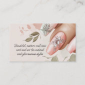 Elegant Blush Roos Crystal Manicure Nail Salon Visitekaartje (Achterkant)