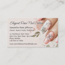 Elegant Blush Roos Crystal Manicure Nail Salon