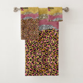 Elegant blush roos dierlijk afdruk glitterijmonogr bad handdoek (Insitu)