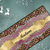 Elegant blush roos dierlijk afdruk glitterijmonogr bureaumat