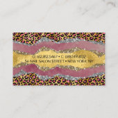 Elegant blush roos dierlijk afdruk glitterijmonogr visitekaartje (Achterkant)