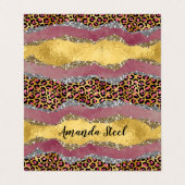 Elegant blush roos dierlijk afdruk glitterijmonogr visitekaartje (Buitenkant ongevouwen)