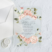 Elegant Blush Roos Garden Moederdag Brunch Acryl Uitnodigingen