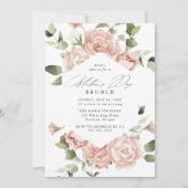 Elegant Blush Roos Garden Moederdag Brunch Kaart (Voorkant)