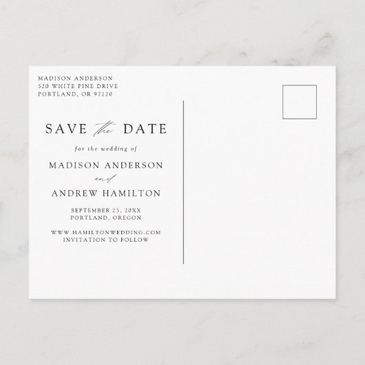 Elegant Blush Roos Garden Wedding Save the Date Aankondigingskaart (Achterkant)