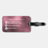 Elegant Blush Roos Gouden Folie Monogram Custom Bagagelabel (Achterkant horizontaal)