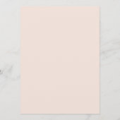 Elegant Blush Roos & Groen Bloemen Bruiloft Menu (Achterkant)