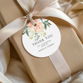 Elegant Blush Roos & Groen Bruiloft Favor Labels