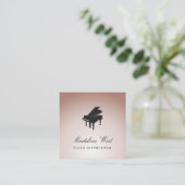 Elegant Blush Roos Piano Instructor Music Teacher Vierkante Visitekaartje (Staand voorkant)