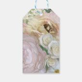 Elegant Blush Roos Pioen Boeket Tuin Bloemenkunst Cadeaulabel (Achterkant)