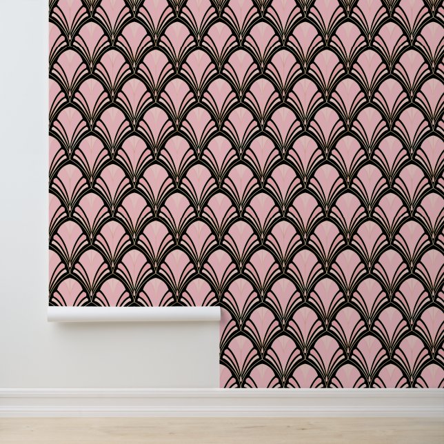 Elegant blush roos tegelpatroon behang (Applicatie)