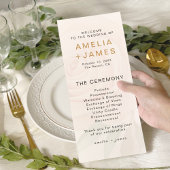 Elegant Blush Roos Trouwceremonie Programma Kaart