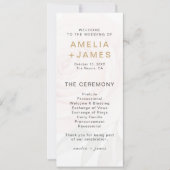 Elegant Blush Roos Trouwceremonie Programma Kaart (Voorkant)