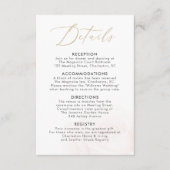 Elegant Blush Roos Wedding Details Enclosure Kaart (Voorkant)