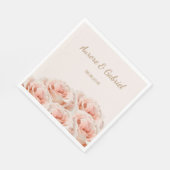 Elegant Blush Rose boeket champagne Gouden bruilof Servet (Hoek)