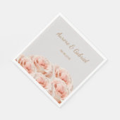 Elegant Blush Rose Boeket Grijs Goud Bruiloft Servet (Hoek)
