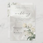 Elegant Blush Rose Floral Frame Wedding Kaart (Voorkant / Achterkant)