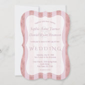 Elegant Blush Rose Gold Stripes Geometric Wedding Kaart (Voorkant)