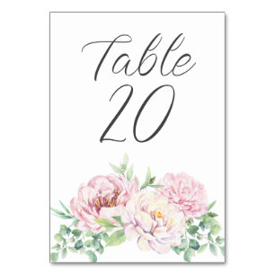 Elegant Blush Roses Floral Wedding Reception Kaart