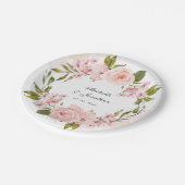 Elegant Blush Roses Greenery Wreath Wedding Papieren Bordje (Gekanteld)