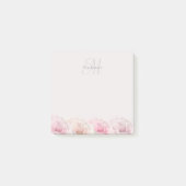 Elegant Blush Roses Monogram Aangepaste naam Post-it® Notes (Voorkant)