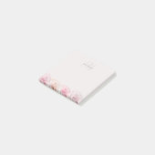 Elegant Blush Roses Monogram Aangepaste naam Post-it® Notes (Schuin)