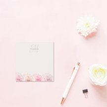 Elegant Blush Roses Monogram Aangepaste naam