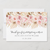 Elegant Blush Roses Weddenschap Bedankt (Voorkant)