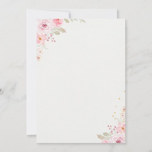 Elegant blush roses wedding kaart (Achterkant)