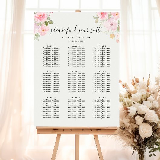 Elegant blush roses wedding poster