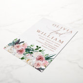 Elegant Blush Roses Wedding Roos Gold Folie Uitnodiging (Gedraaid)