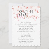 Elegant Blush Roze 35ste bruiloft Jubileum Kaart (Voorkant)